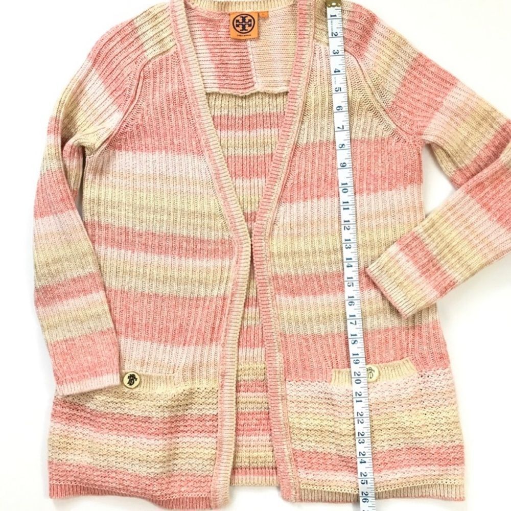 Tory Burch Erin Cardigan Pink Stripes